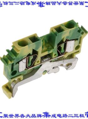 281-607 端子块连接器2POS接地地面6.0mm绿色黄色12-28AWG