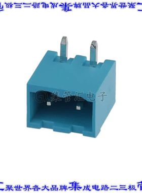 TBP01R1-508-02BE 端子块连接器2POS接头公引脚带罩5.08mm蓝色90D