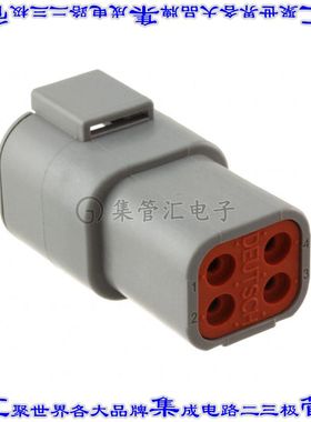 DTP04-4P 矩形连接器外壳4POS插座2排公形引脚灰色自由悬挂