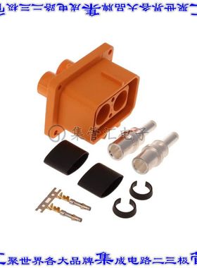 ELRA2A25 矩形连接器2POS插座16mm公引脚橙色压接面板安装