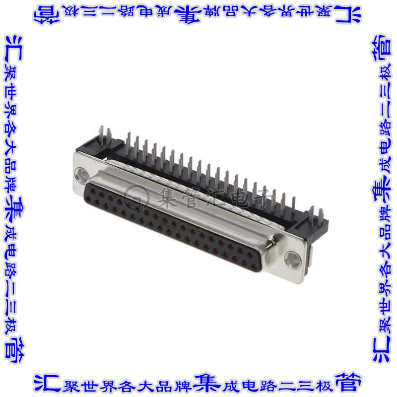 FCE17C37SA490 连接器37POS插座母插口2排D-Sub通孔直角