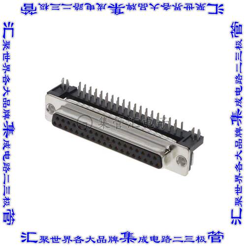 FCE17C37SA490 连接器37POS插座母插口2排D-Sub通孔直角