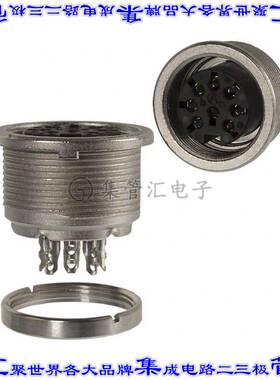 T3507000U 圆形连接器8POS插座母插口焊杯银面板安装