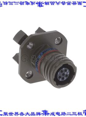 KJAD0T9W35SN115 圆形连接器6POS插座母插口焊接面板安装通孔