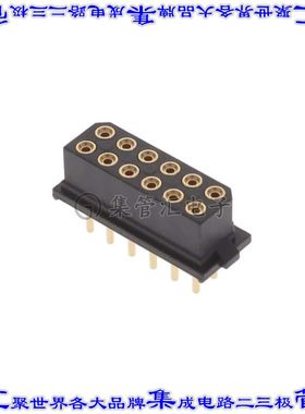 M80-8501245R 针座连接器12POS插座2排2mm母形插口通孔直针镀金