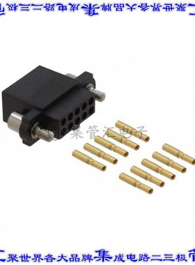 M80-4861005 矩形连接器10POS插座2排2mm母插口黑色压接镀金自由