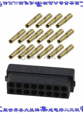 M80-8441645 矩形连接器16POS插座2排2mm母插口黑色压接镀金自由