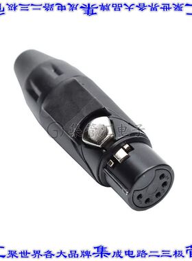 AX5FB3M-AU 圆形连接器5POS插头母插口焊杯镀金自由悬挂