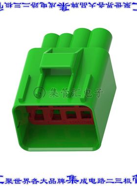 1452303-2 矩形连接器外壳12POS插头3排公形引脚绿色自由悬挂