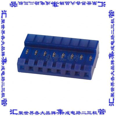 3-640430-8 矩形连接器8POS插座3.96mm母插口蓝色IDC锡自由悬挂