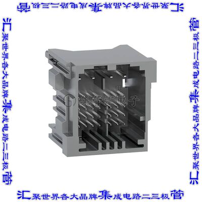 2005020323 针座连接器32POS接头5排公形插针通孔直角锡