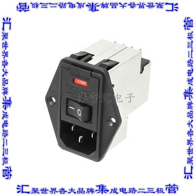 1-6609929-5 电源接入连接器3POS插座公插片模块IEC320-C14面板安