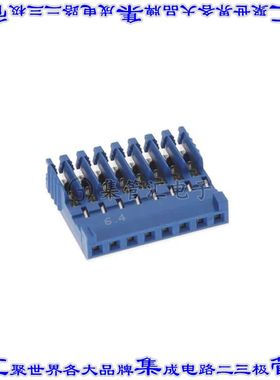 281783-8 矩形连接器8POS插头2.54mm母插口蓝色IDC锡自由悬挂