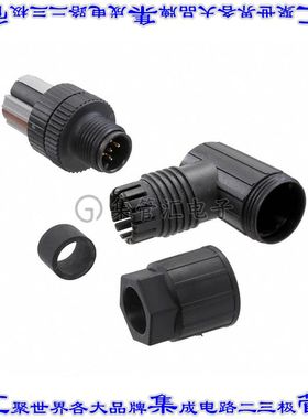 1424688 圆形连接器5POS插头公引脚弹簧架镀金自由悬挂直角