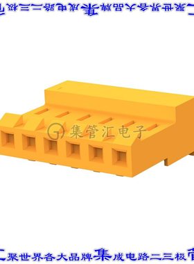 3-641217-6 矩形连接器6POS插座3.96mm母插口橙色IDC镀金自由悬挂