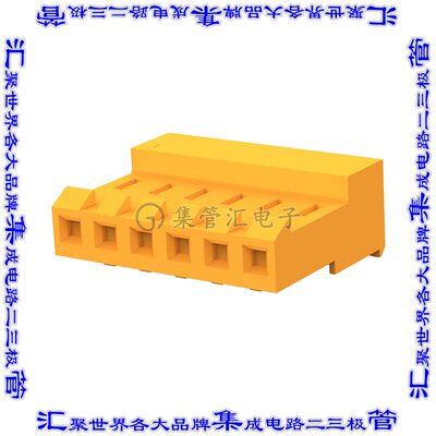 3-641217-6 矩形连接器6POS插座3.96mm母插口橙色IDC镀金自由悬挂
