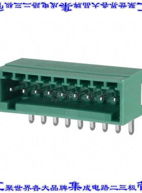 1881516 端子块连接器9POS接头公引脚带罩2.5mm绿色90DEG通孔