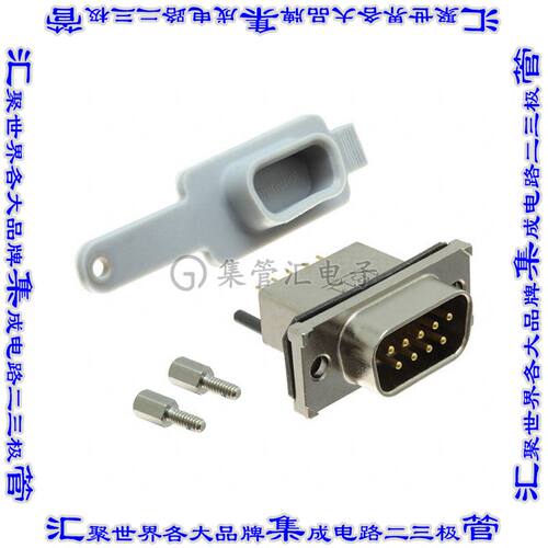 MDBE09PE760 连接器9POS插头公引脚2排D-Sub面板安装通孔