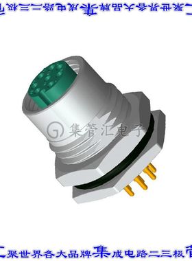 M12A-08PFFP-SF8001 圆形连接器8POS插座母插口焊接镀金面板安装