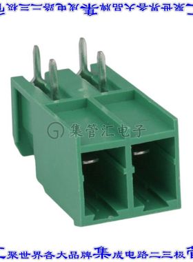 VC0200500000G 端子块连接器2POS接头公引脚带罩7.62mm绿色90DEG