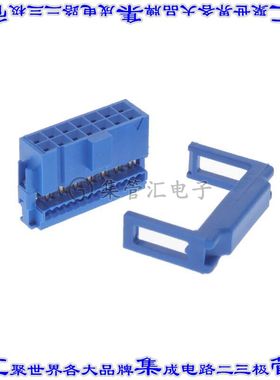 66902-214LF 矩形连接器14POS插座2排2.54mm母插口蓝色IDC镀金自