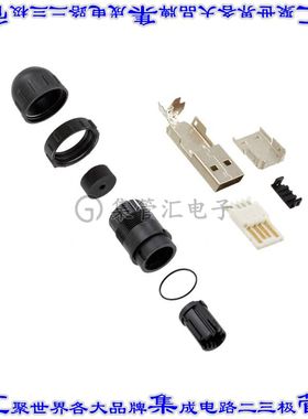 DCC-USBAT-180 连接器USB-A插头4POS USB 2.0自由悬挂