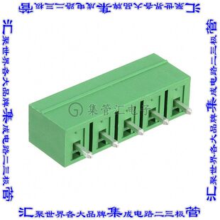 1836325 端子块连接器5POS接头公引脚带罩5.08mm绿色垂直通孔