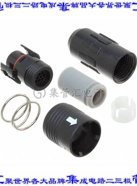 MCPK-8-T 圆形连接器12POS插头外壳用于公插针黑色自由悬挂底壳