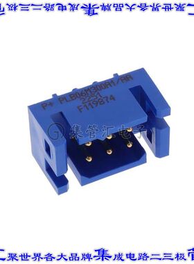 PLB06M300A1/AA 背板连接器6POS接头公引脚2排5mm通孔蓝色