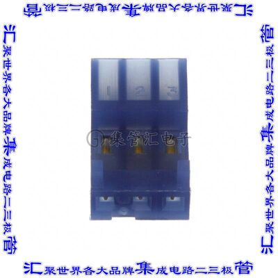 3-644043-3 矩形连接器3POS插座2.54mm母插口蓝色IDC镀金自由悬挂