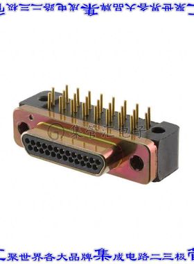 MDM-25PCBR-F222 连接器25POS插头公引脚3排D-TYPE型面板安装通孔