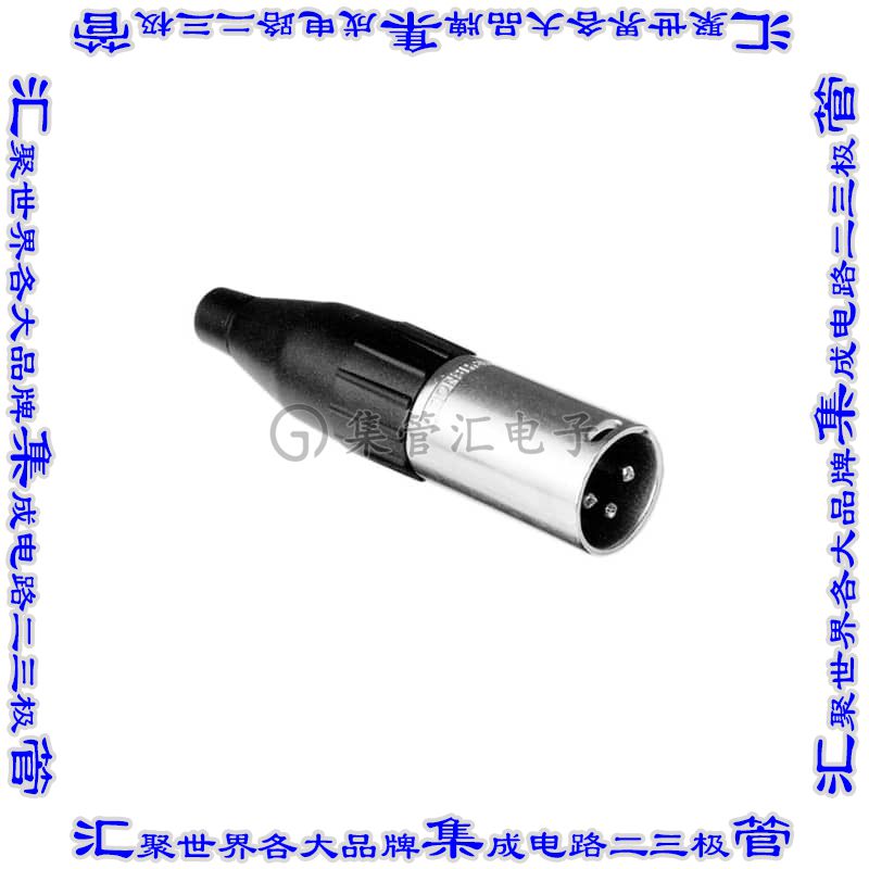 AC3M 圆形连接器3POS插座公形引脚焊杯银自由悬挂