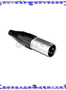 AC3MJ 圆形连接器3POS插座公形引脚焊杯银自由悬挂