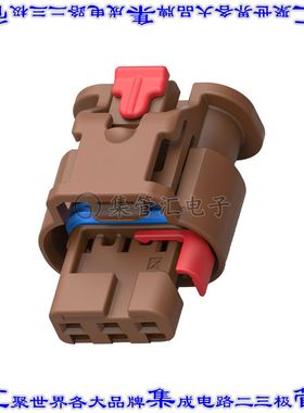 2098541-6 矩形连接器外壳3POS插座4mm母形插口棕色自由悬挂