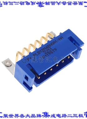 PLB12M4BN0A1/AA 背板连接器12POS接头公引脚2排5mm通孔直角蓝色