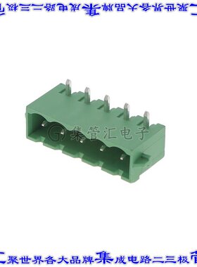 1926044 端子块连接器5POS接头公引脚带罩5.08mm绿色90DEG通孔