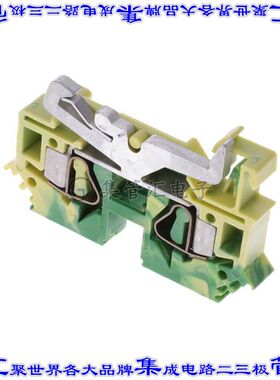 282-607 端子块连接器2POS接地地面8.0mm绿色黄色10-24AWG