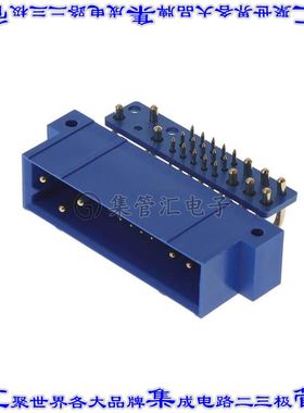 PCIB24W9M400A1/AA 背板连接器24POS接头公引脚通孔直角蓝色
