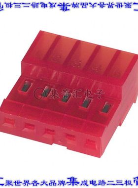 3-640440-5 矩形连接器5POS插座2.54mm母插口红色IDC锡自由悬挂直