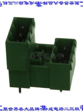 284065-3 端子块连接器6POS接头公引脚带罩2排5.08mm绿色垂直通孔