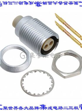 JBXEA1G02FSSDS 圆形连接器2POS插座母插口焊杯镀金面板安装