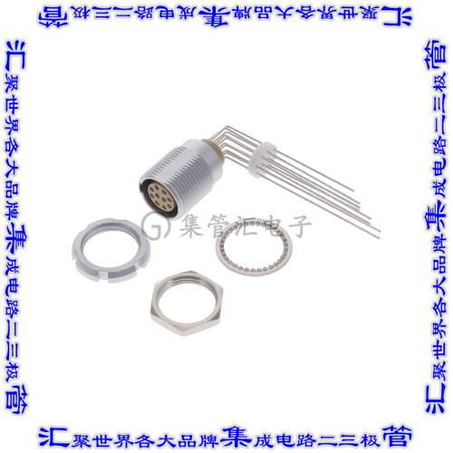 ECG.2B.310.CLV 圆形连接器10POS插座母插口焊接镀金面板安装通孔