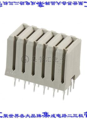 120953-3 背板连接器6POS插座母插口通孔灰色