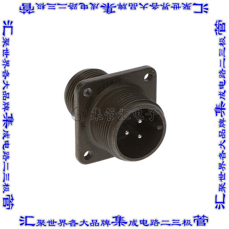 MS3100A14S-7P 圆形连接器3POS插座公形引脚焊杯银面板安装