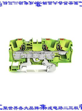 2206-1307 端子块连接器3POS接地地面7.5mm绿色黄色8-20AWG