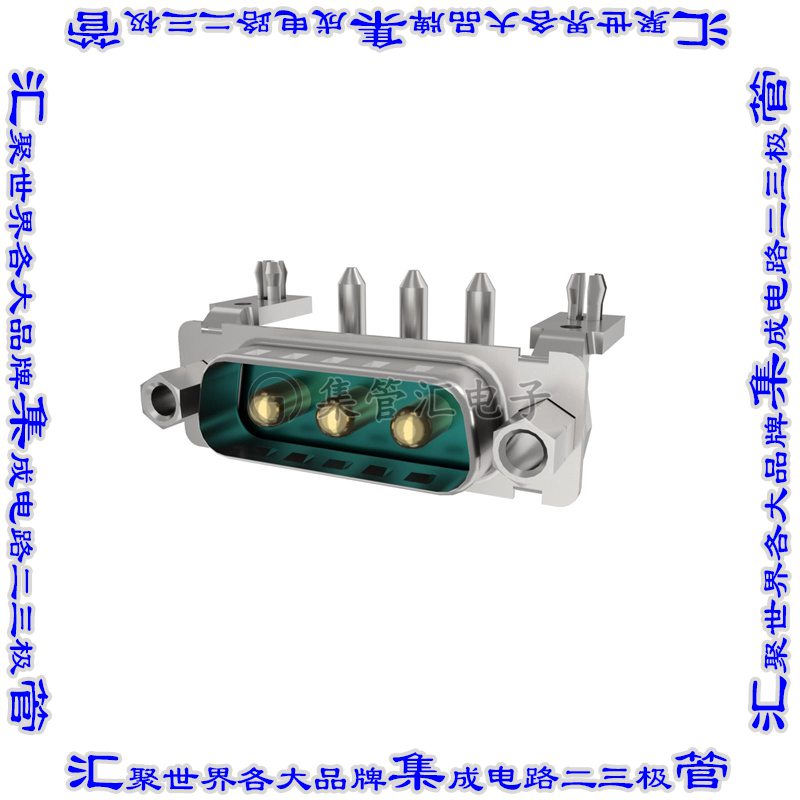 DAV3W3P500H9KLF 连接器3(电源)插头公引脚D-Sub组合式通孔直角
