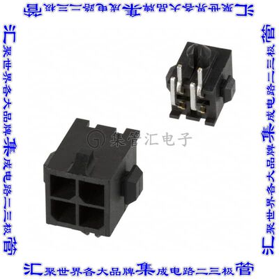 3-794620-4 针座连接器4POS接头2排3mm公形插针通孔直角镀金