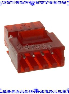 3-641437-4 矩形连接器4POS插头3.96mm公引脚红色IDC锡自由悬挂直