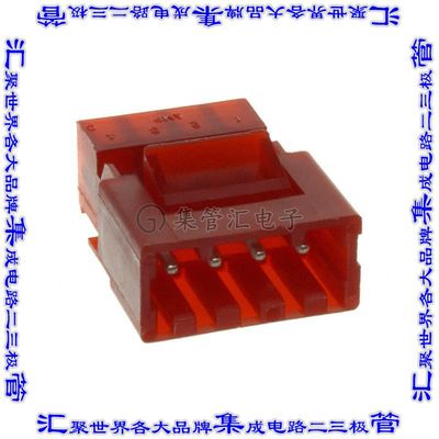 3-641437-4 矩形连接器4POS插头3.96mm公引脚红色IDC锡自由悬挂直