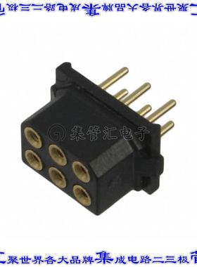 M80-8870601 针座连接器6POS插座2排2mm母形插口通孔直针镀金